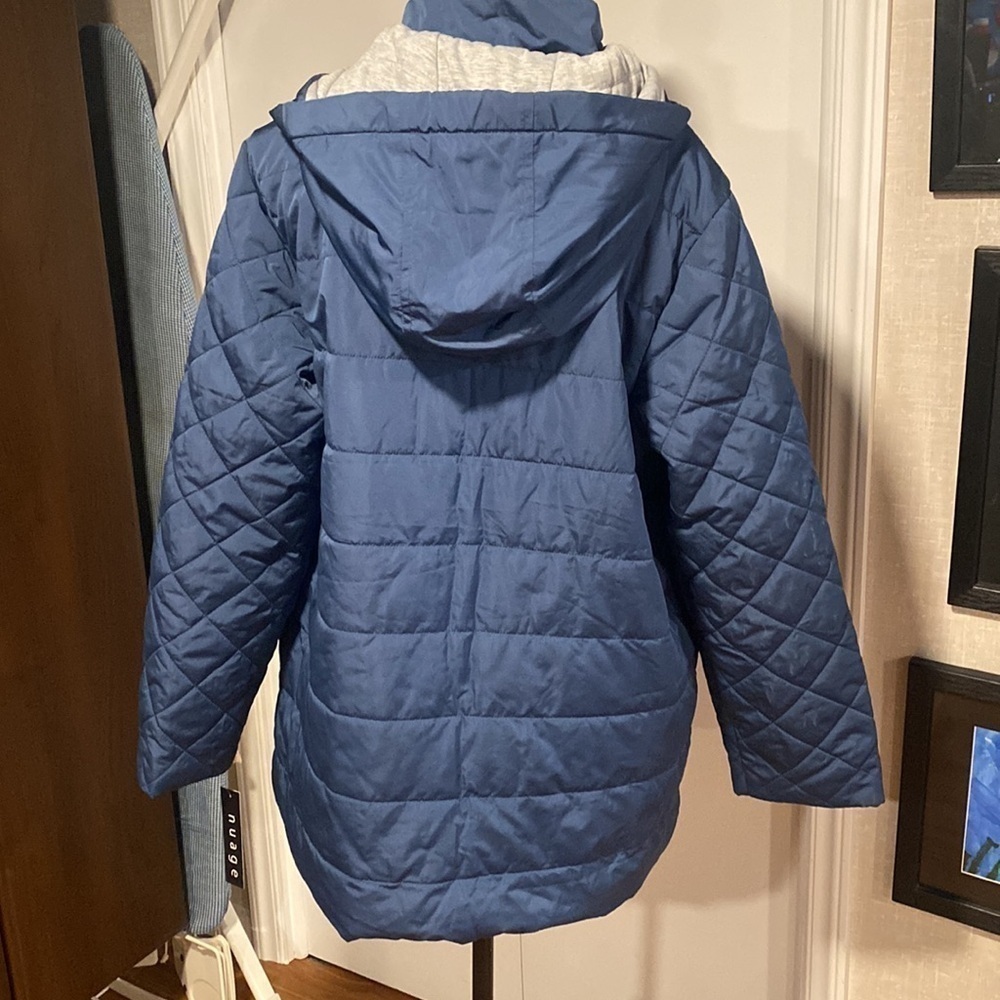 Women's Quilted Coat with Jersey Lining and Hood - Picture 2 of 9